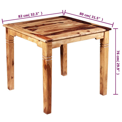 Mesa de jantar em madeira de sheesham maciça 82x80x76 cm