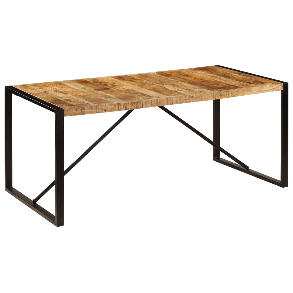 Mesa de jantar madeira de mangueira maciça áspera 180 cm