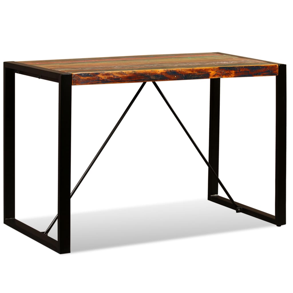 Mesa de jantar madeira reciclada maciça 120 cm