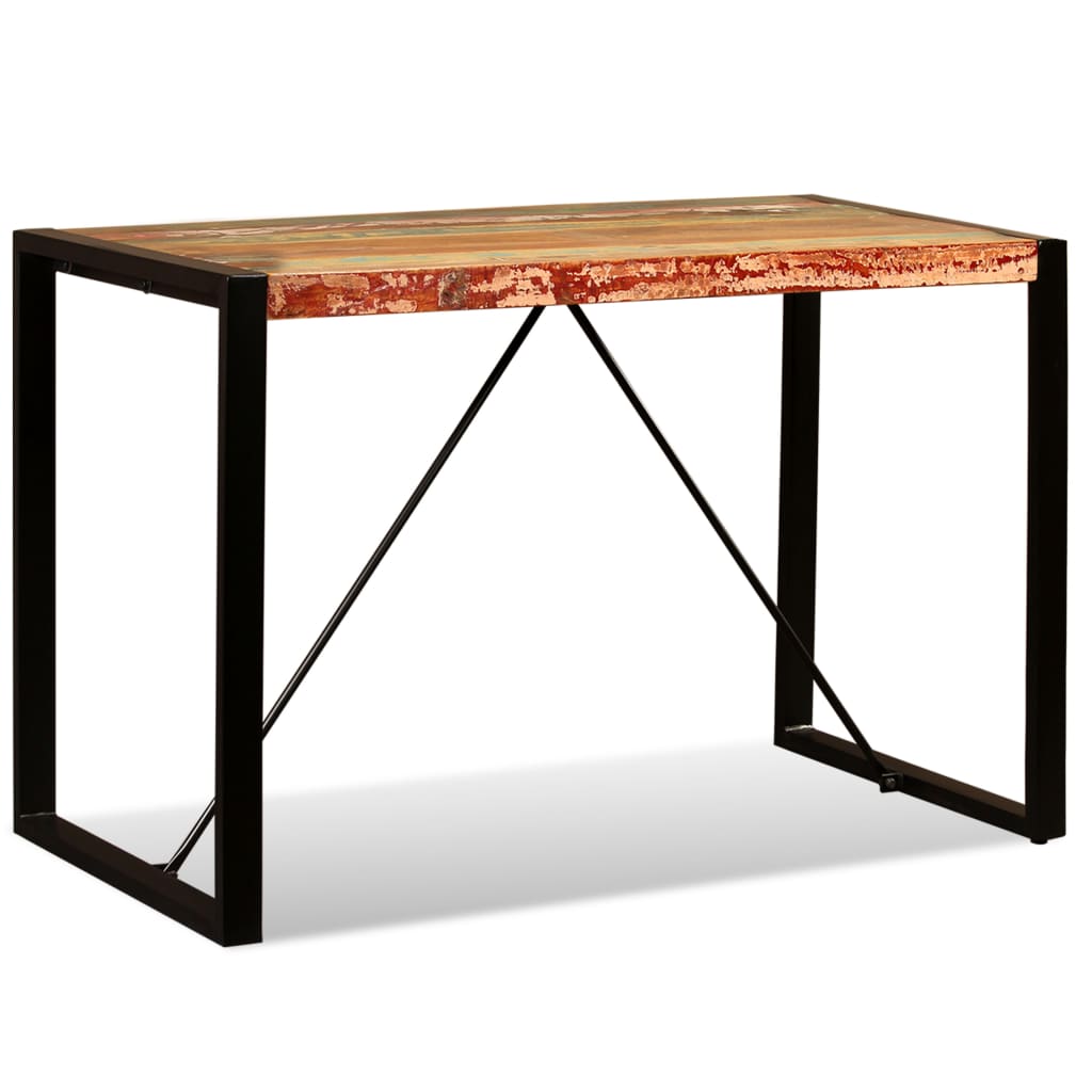 Mesa de jantar madeira reciclada maciça 120 cm