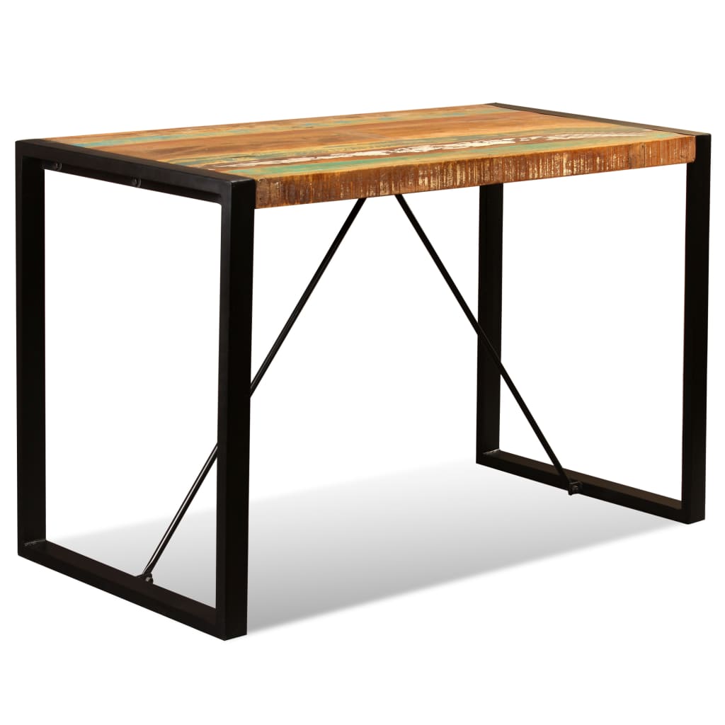 Mesa de jantar madeira reciclada maciça 120 cm