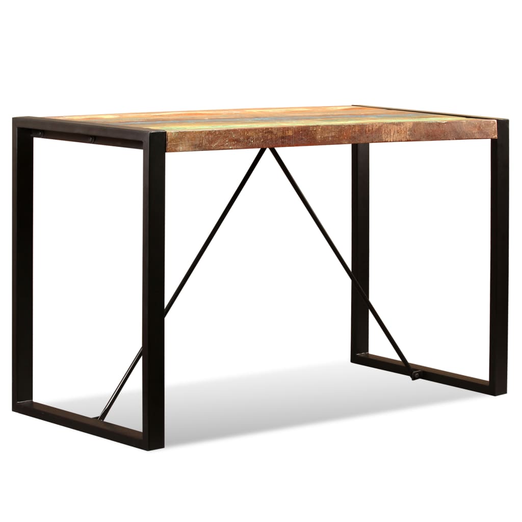 Mesa de jantar madeira reciclada maciça 120 cm