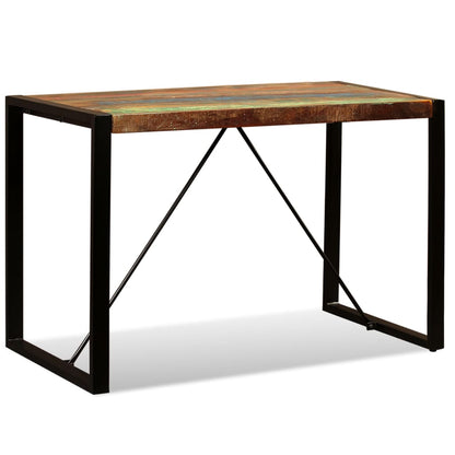 Mesa de jantar madeira reciclada maciça 120 cm