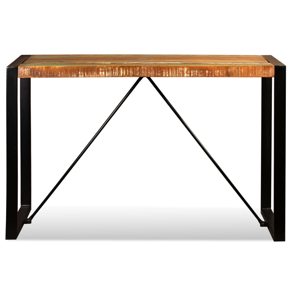 Mesa de jantar madeira reciclada maciça 120 cm