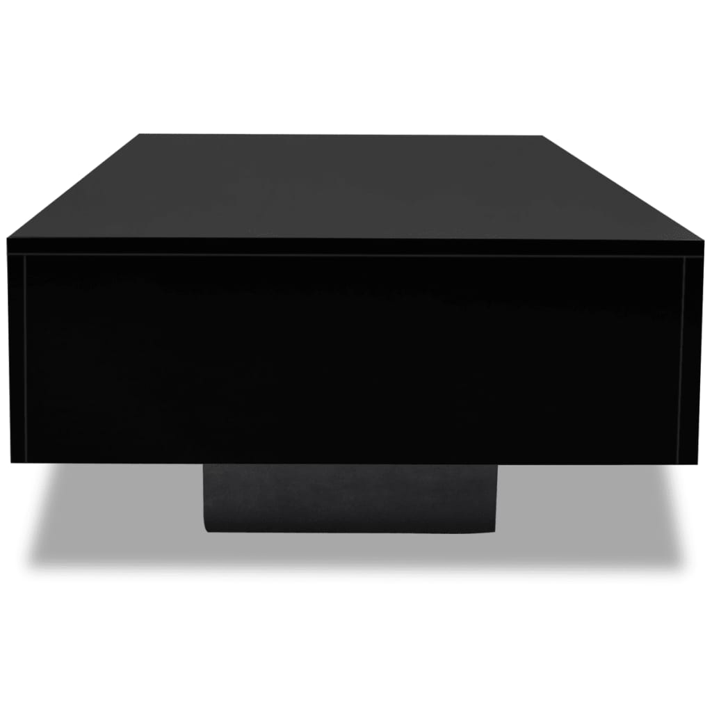 Mesa de Centro Berlim de 115cm - Preto Brilhante - Design Moderno