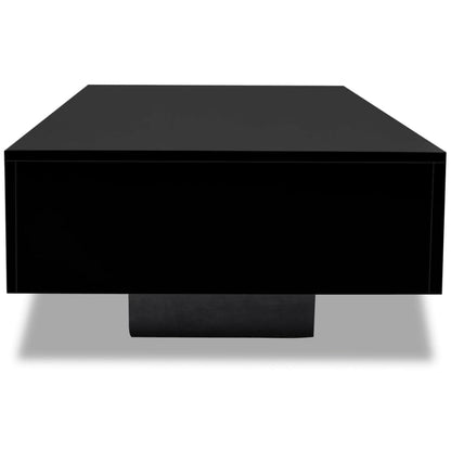 Mesa de Centro Berlim de 115cm - Preto Brilhante - Design Moderno