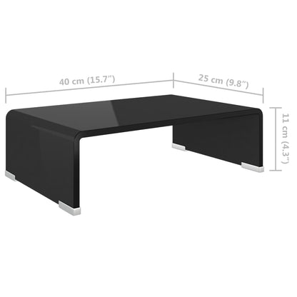 Suporte de TV/monitores em vidro 40x25x11 cm preto