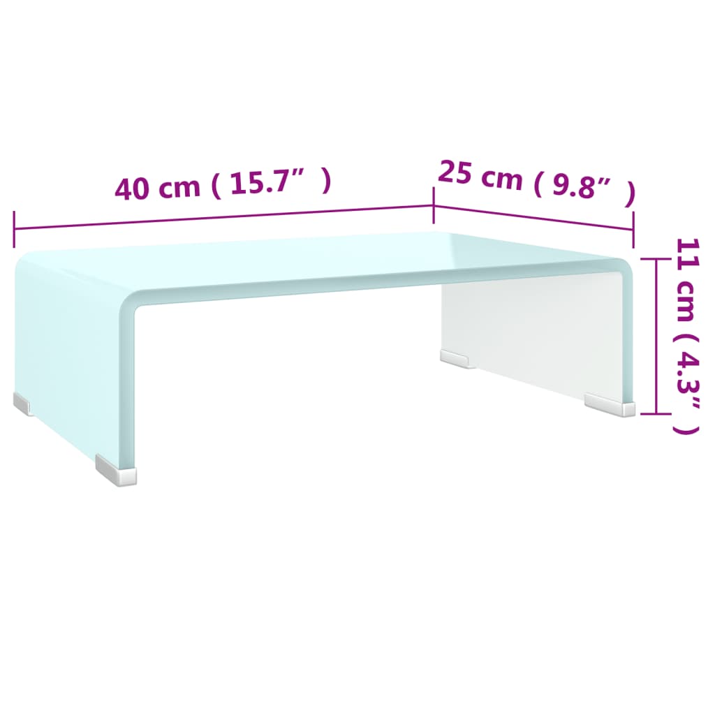 Suporte de TV/monitores em vidro 40x25x11 cm verde