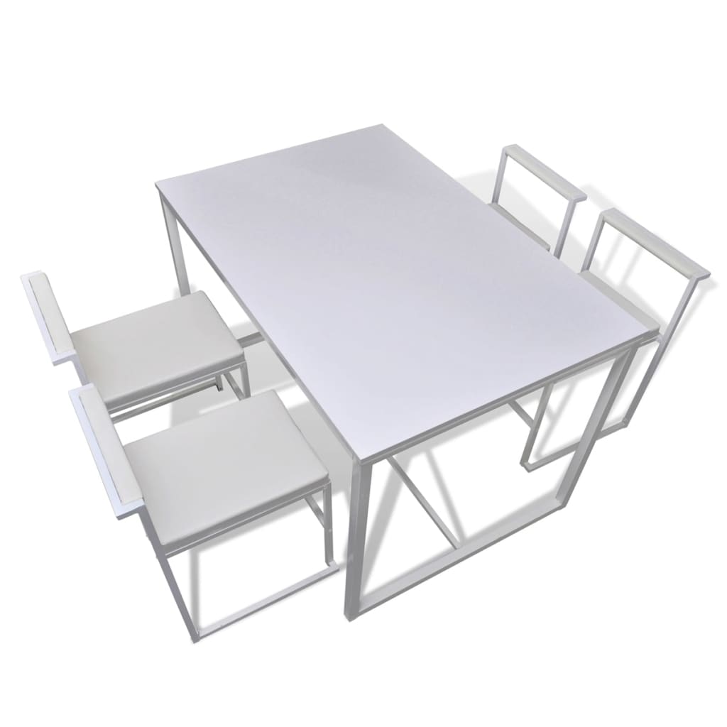 Conjunto mesa e cadeiras de jantar 5 pcs branco