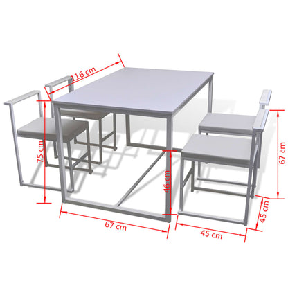 Conjunto mesa e cadeiras de jantar 5 pcs branco