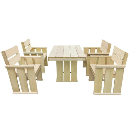 5 pcs conjunto de jantar para exterior pinho impregnado