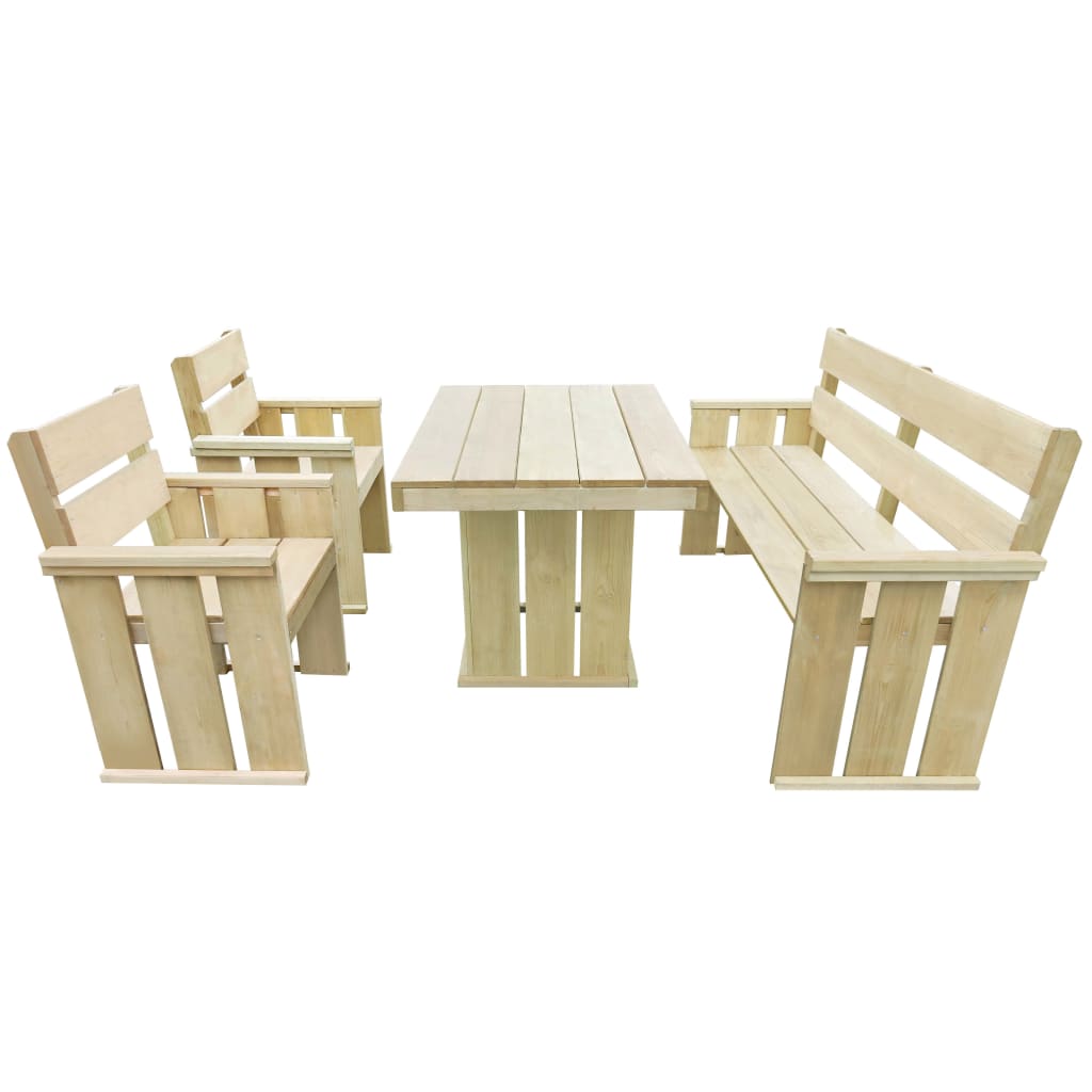 4 pcs conjunto de jantar para exterior pinho impregnado