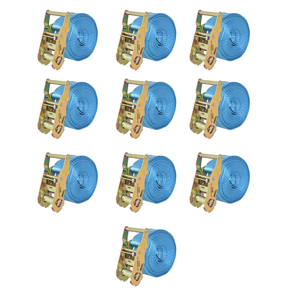 Cintas de fixação c/ roquete 10 pcs 2 toneladas 6mx38mm azul