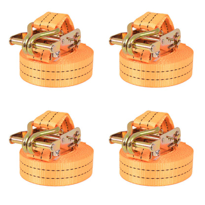 Cintas de fixação c/ roquete 4 pcs 1 tonelada 6mx38mm laranja