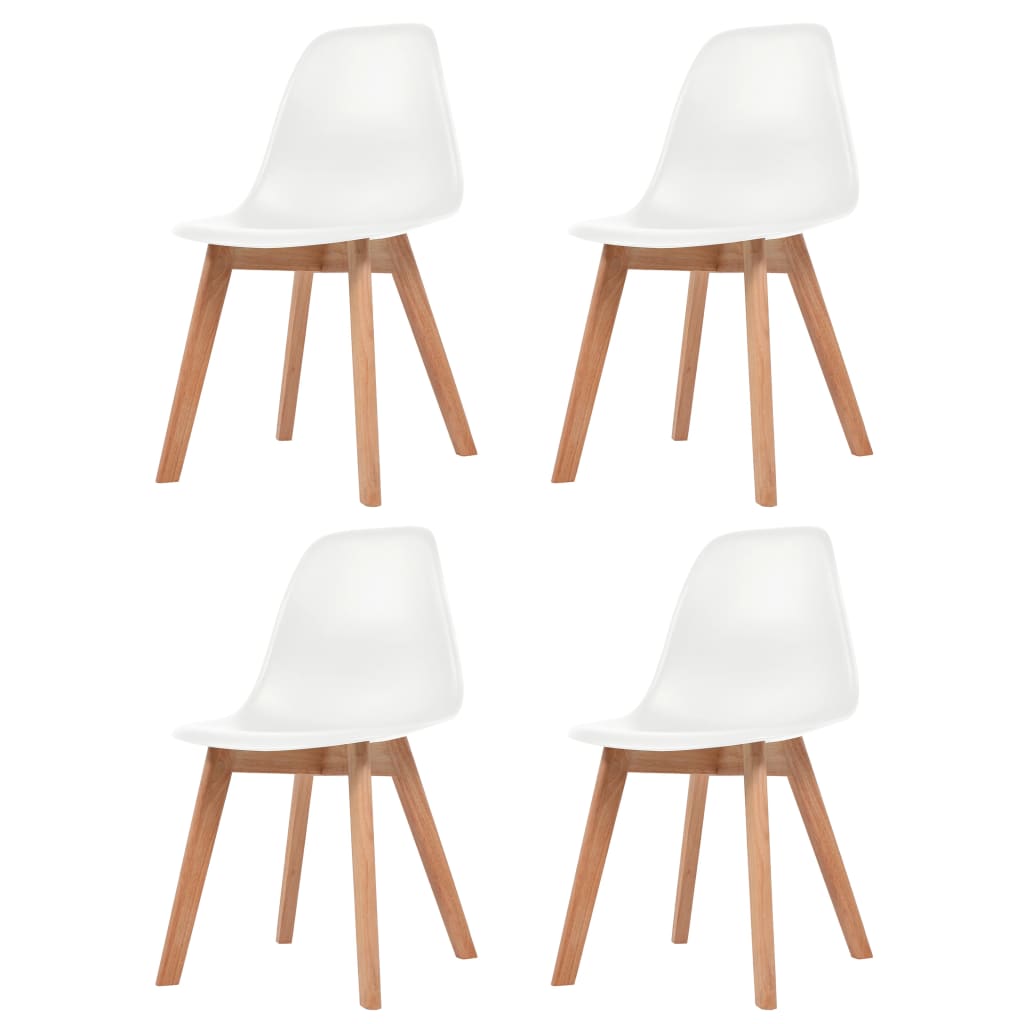 vidaXL Cadeiras de jantar 4 pcs plástico branco