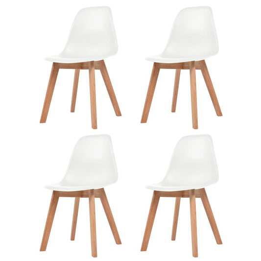 vidaXL Cadeiras de jantar 4 pcs plástico branco