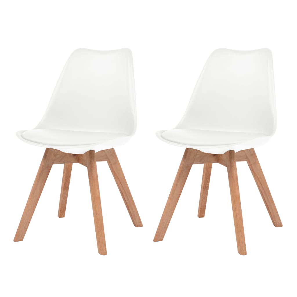 Cadeiras de jantar 2 pcs plástico branco