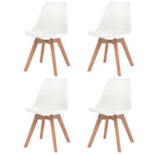 Cadeiras de jantar 4 pcs plástico branco