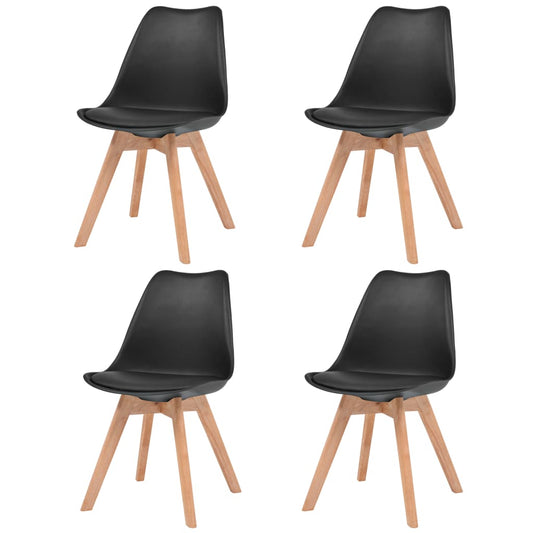 Cadeiras de jantar 4 pcs plástico preto