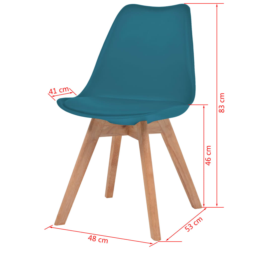 Cadeiras de jantar 2 pcs plástico turquesa