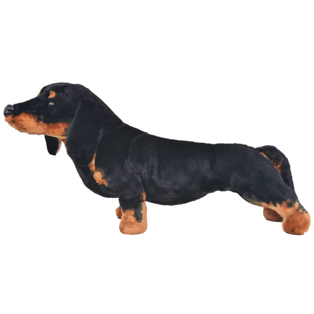 Brinquedo de montar cão salsicha peluche preto XXL