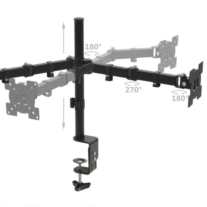 Suporte monitor p/ secretária 32" altura ajustável braço duplo