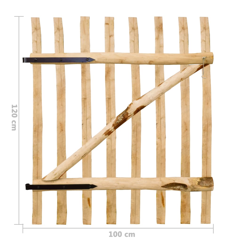 Portão para cerca 1 pc 100x120 cm madeira de aveleira