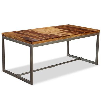 Mesa de jantar madeira de sheesham maciça e aço 180 cm