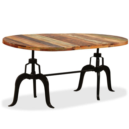 Mesa de jantar madeira reciclada maciça + aço 180 cm