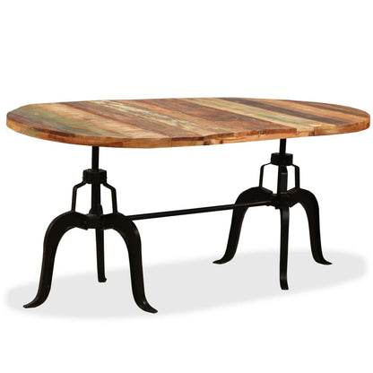 Mesa de jantar madeira reciclada maciça + aço 180 cm