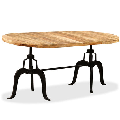 Mesa de jantar madeira de mangueira maciça e aço 180 cm