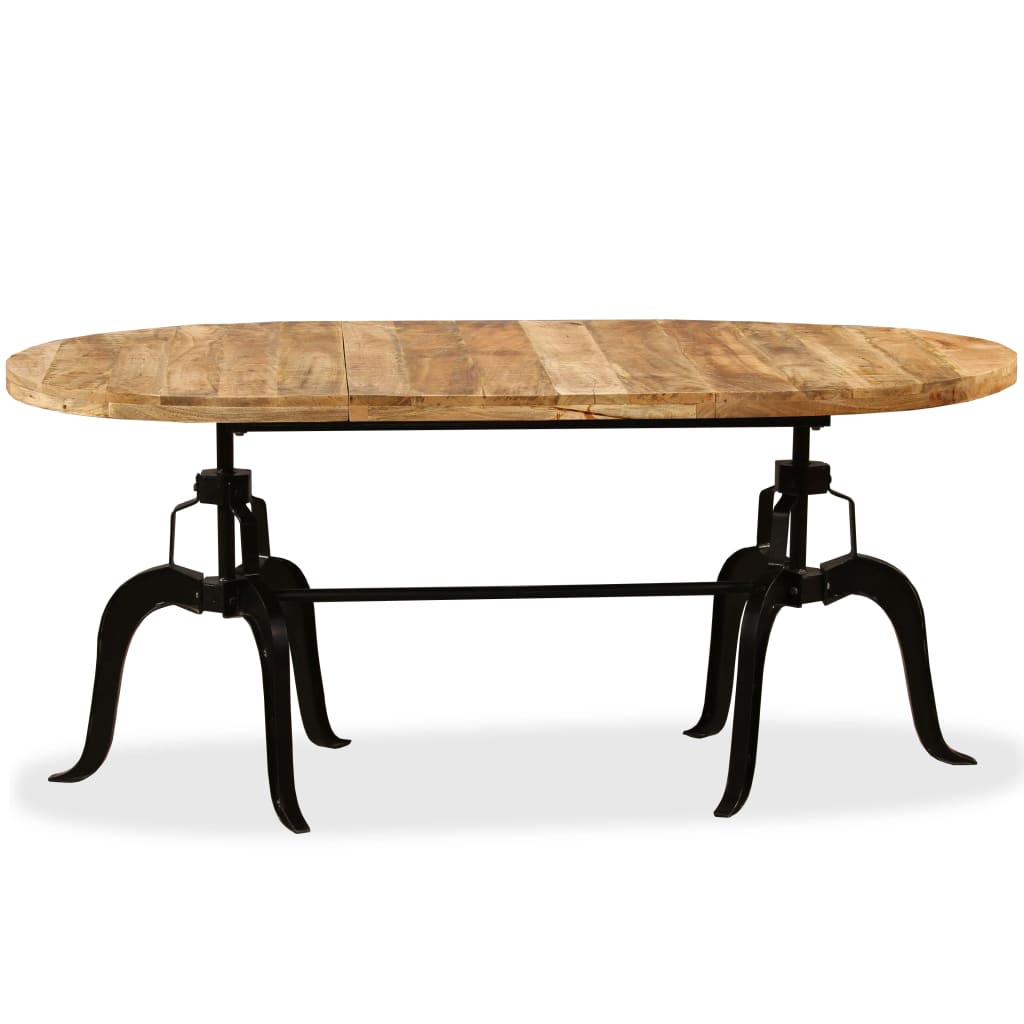 Mesa de jantar madeira de mangueira maciça e aço 180 cm