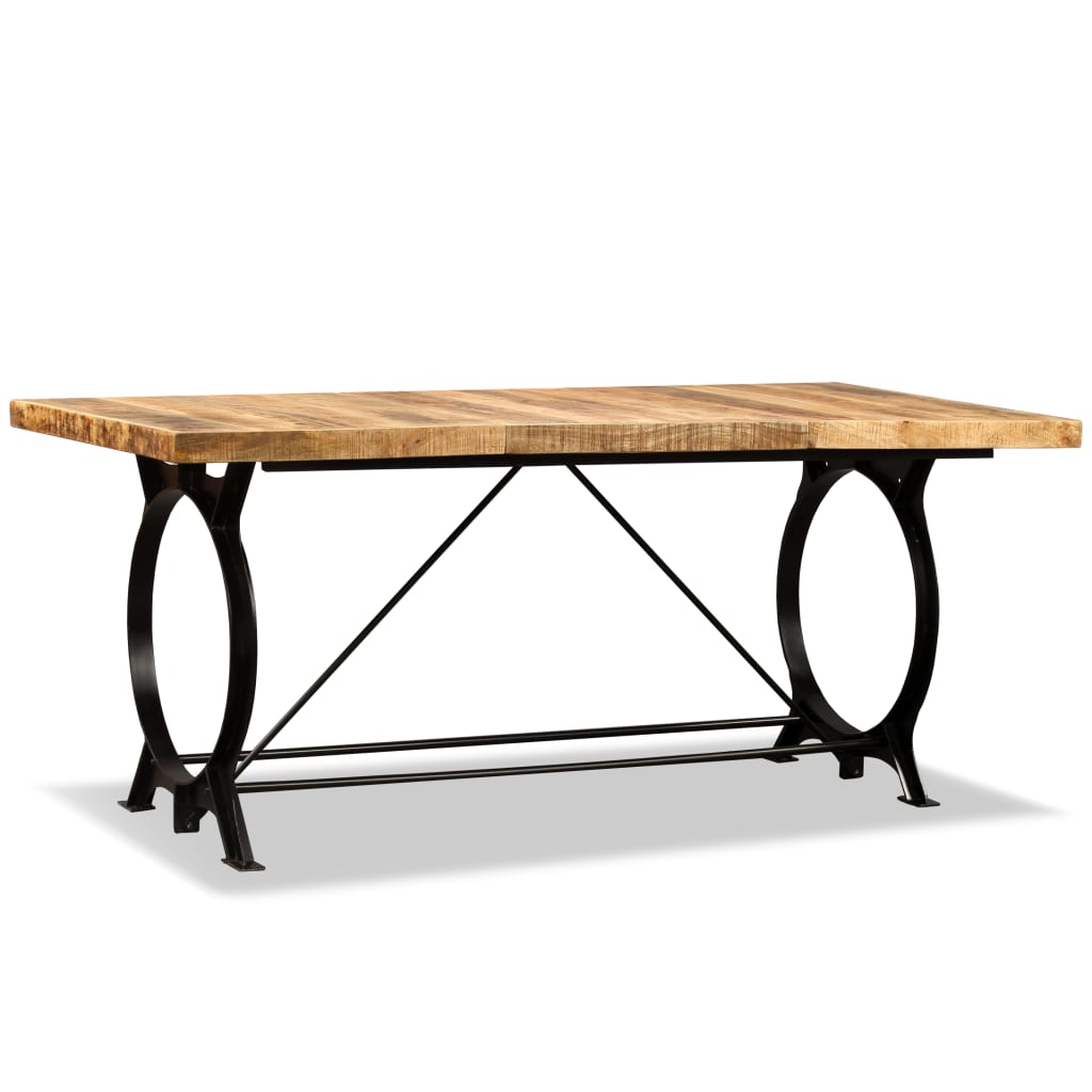 Mesa de jantar madeira de mangueira maciça áspera 180 cm