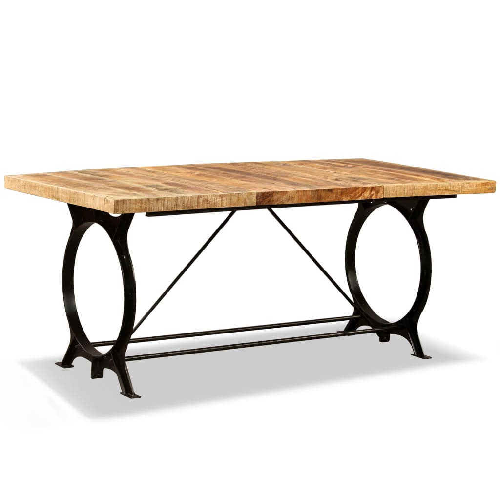 Mesa de jantar madeira de mangueira maciça áspera 180 cm