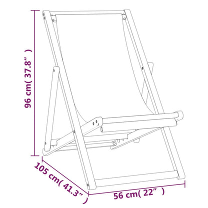 Cadeira de pátio em teca 56x105x96 cm creme