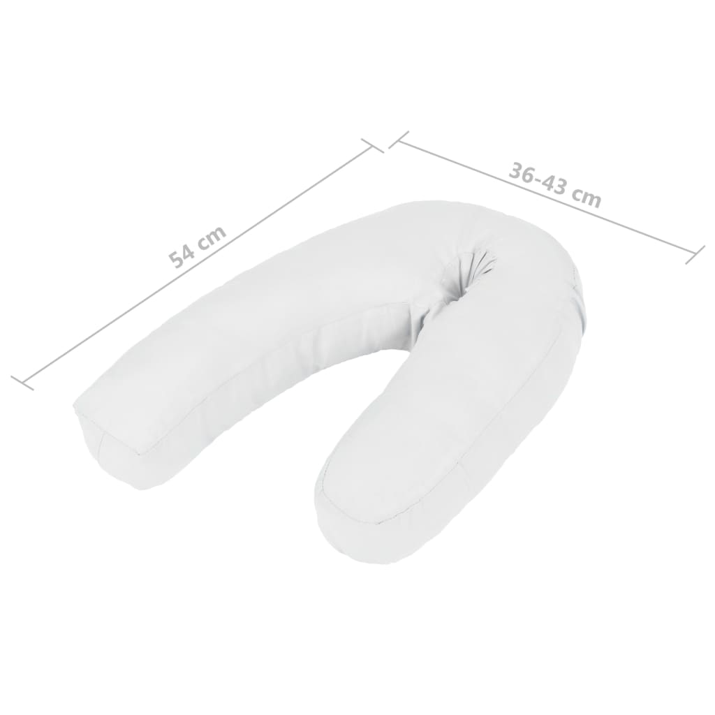 Almofada de gravidez em forma de J 54x(36-43) cm branco