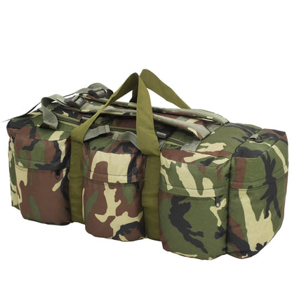 Saco de lona estilo militar 3-em-1 90 L camuflagem