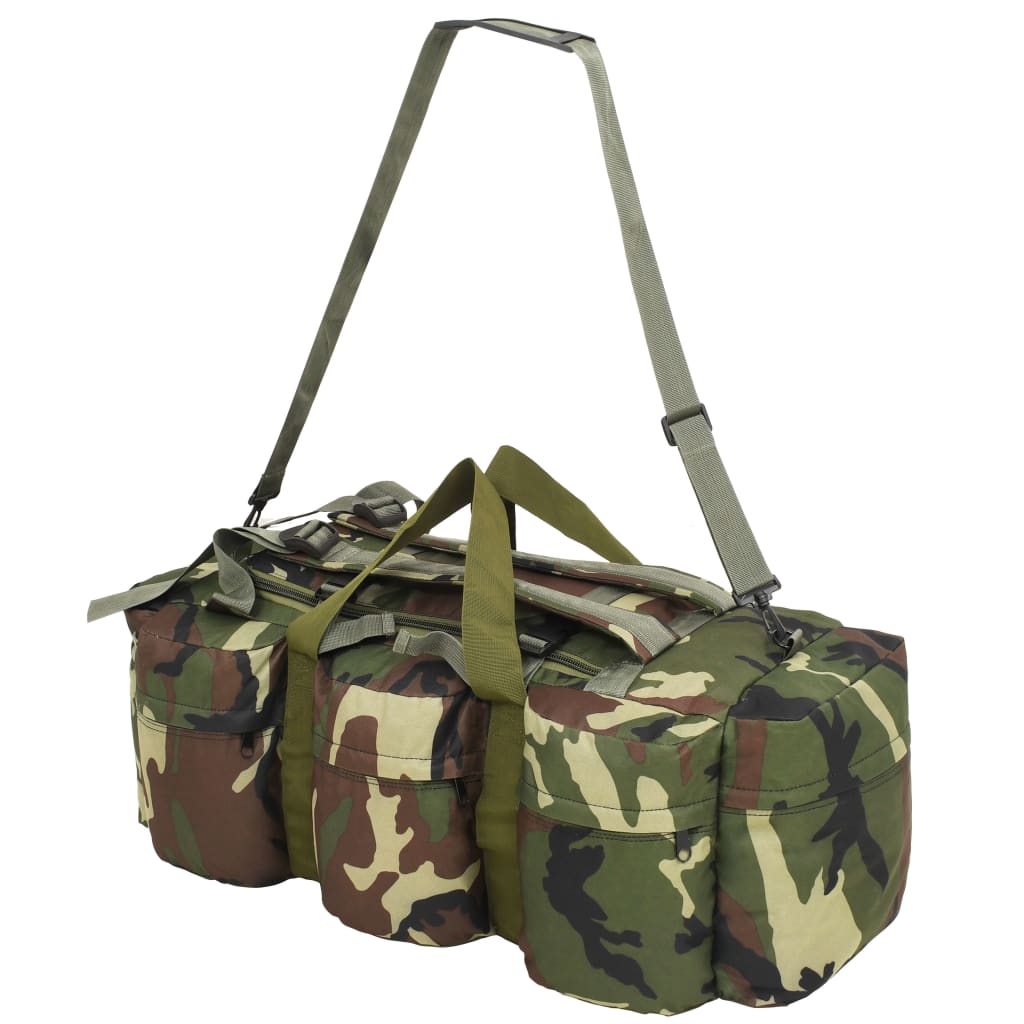 Saco de lona estilo militar 3-em-1 90 L camuflagem