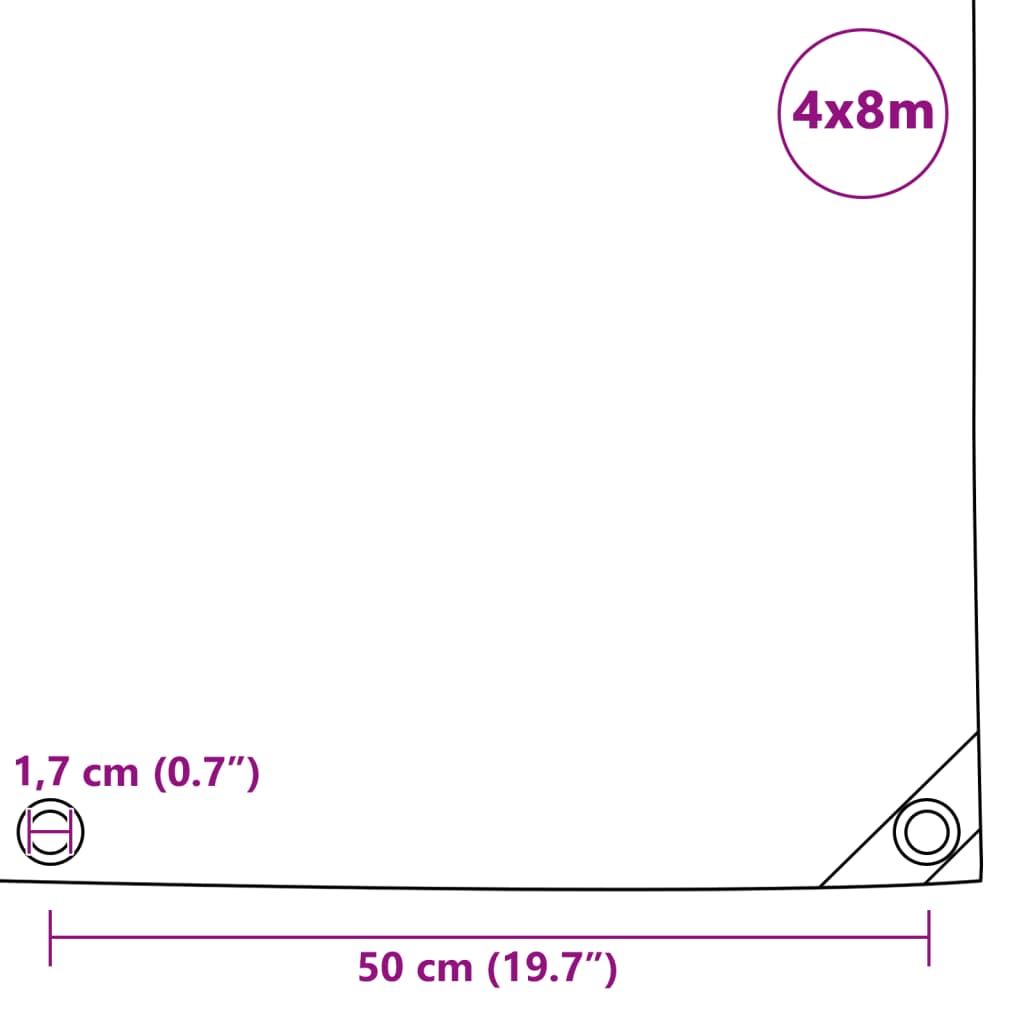 Lona 650 g/m² 4x8 m cinzento