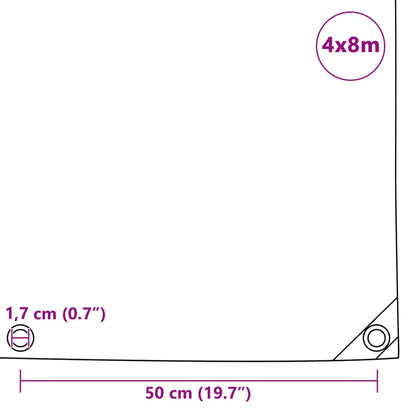 Lona 650 g/m² 4x8 m cinzento