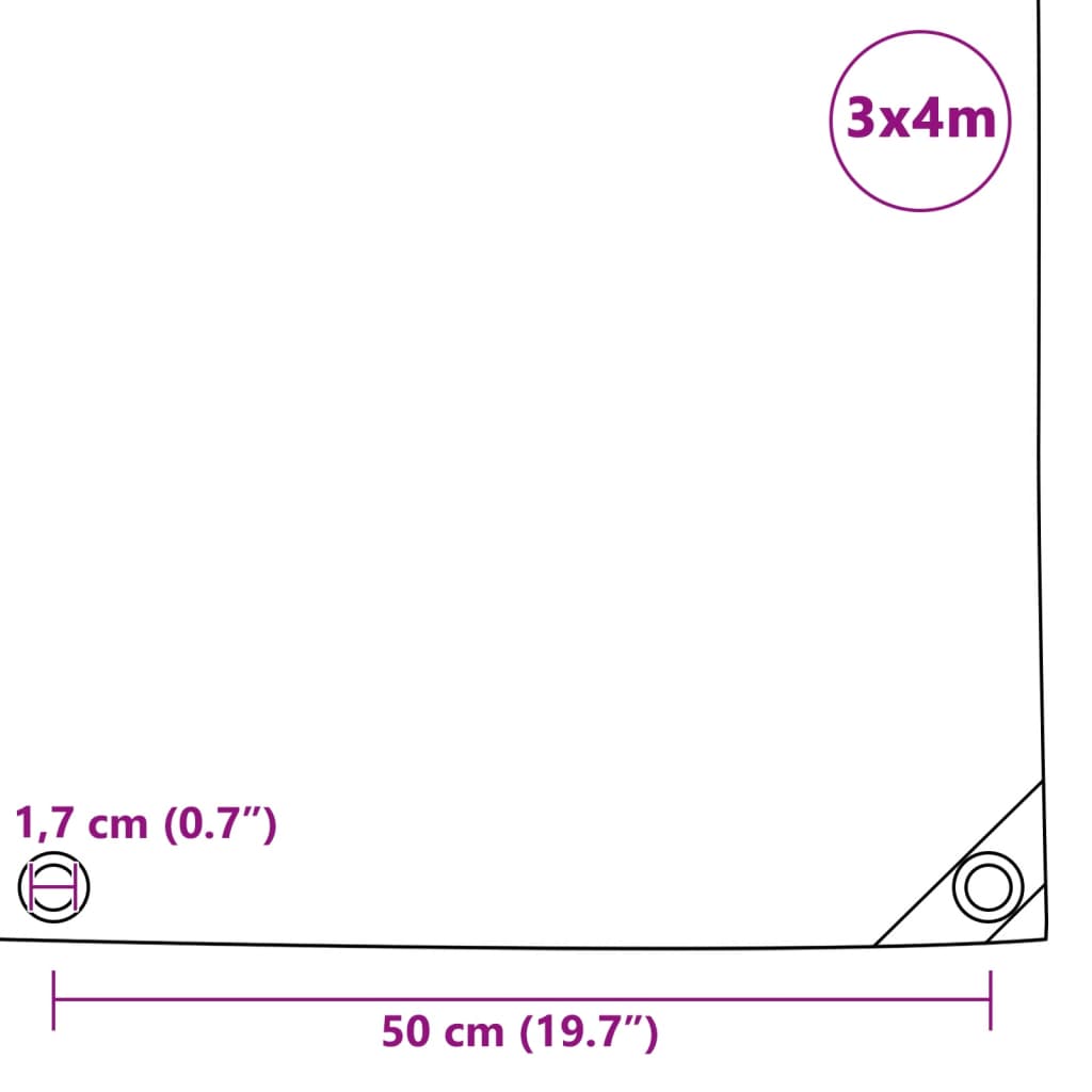 Lona 650 g/m² 3x4 m verde