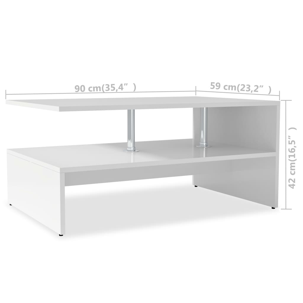 Mesa de Centro Salamanca de 90 cm - Branco - Design Moderno