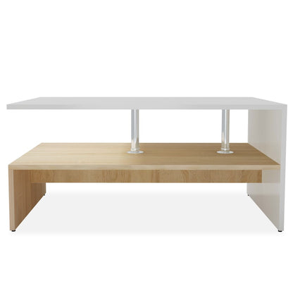 Mesa de Centro Salamanca de 90 cm - Carvalho/Branco - Design Moderno