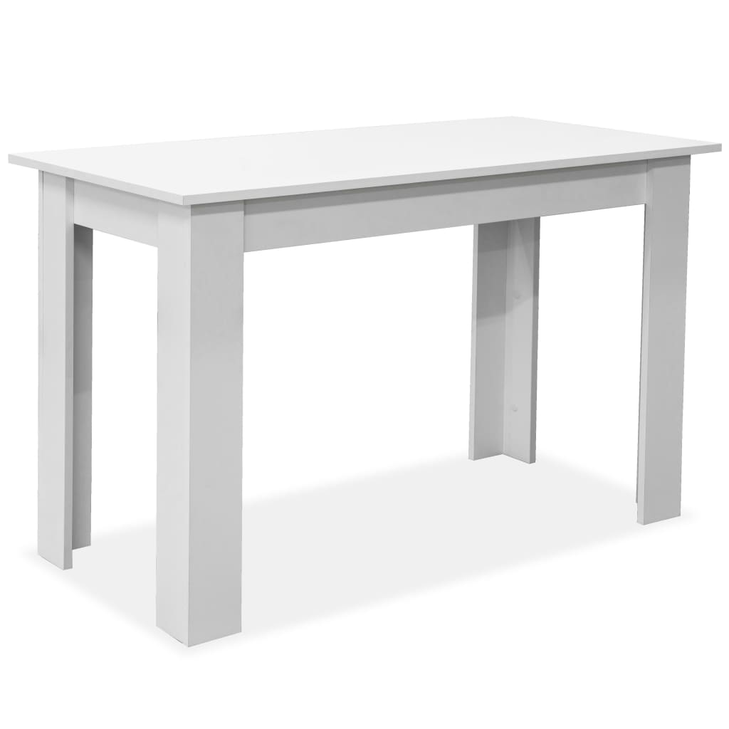 Mesa e bancos de jantar 3 pcs aglomerado branco