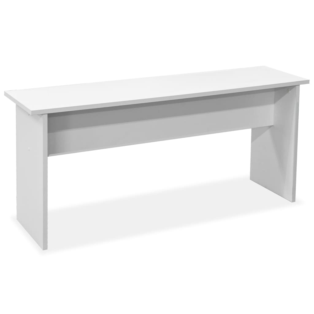 Mesa e bancos de jantar 3 pcs aglomerado branco