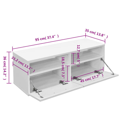 Móvel de TV em aglomerado 95x35x36 cm branco