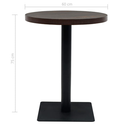 Mesa bistrô em MDF e aço redonda 60x75 cm cinzento escuro