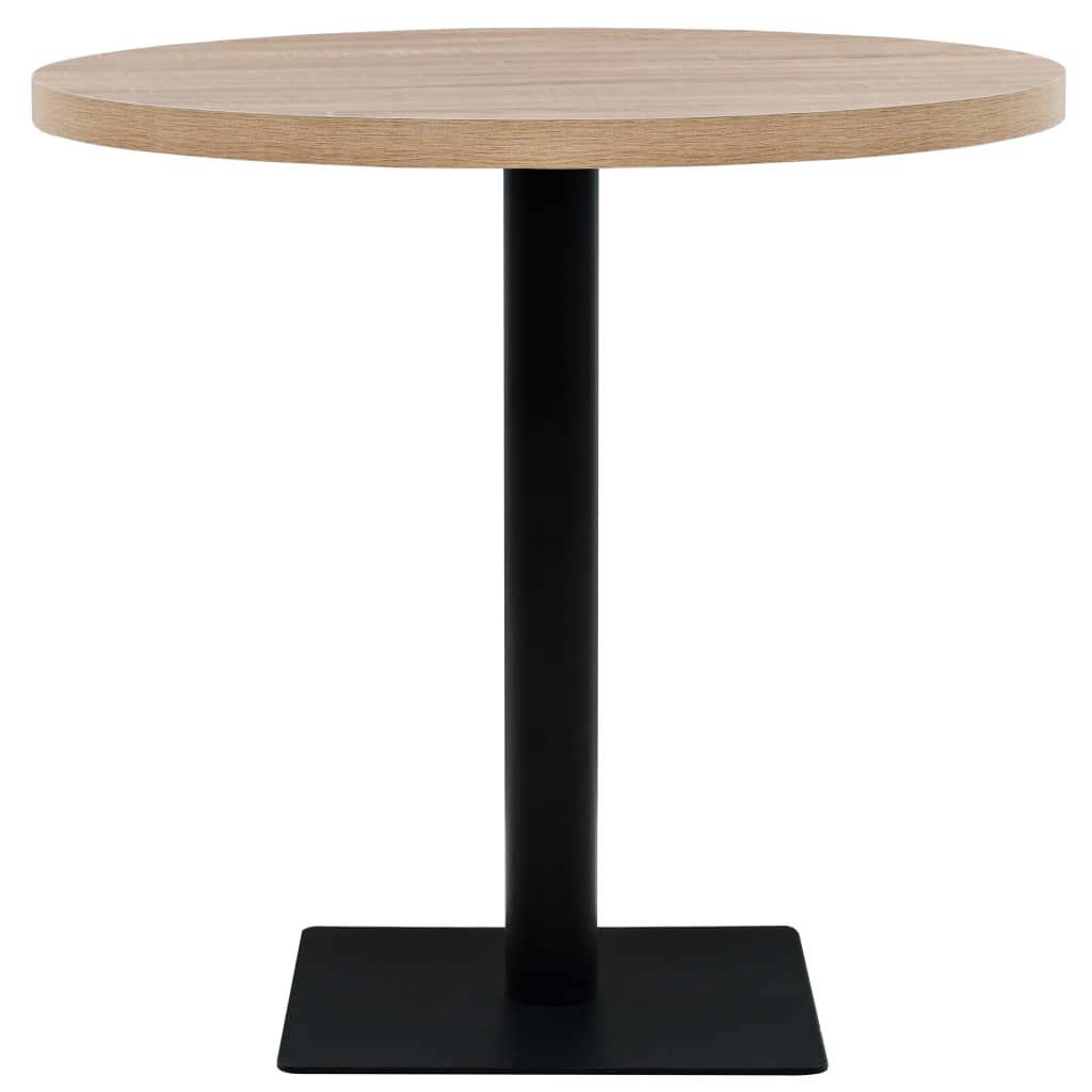 Mesa bistrô MDF e aço redonda 80x75 cm cor de carvalho