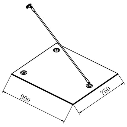 Toldo em vidro para porta frontal VSG 90x75 cm aço inoxidável