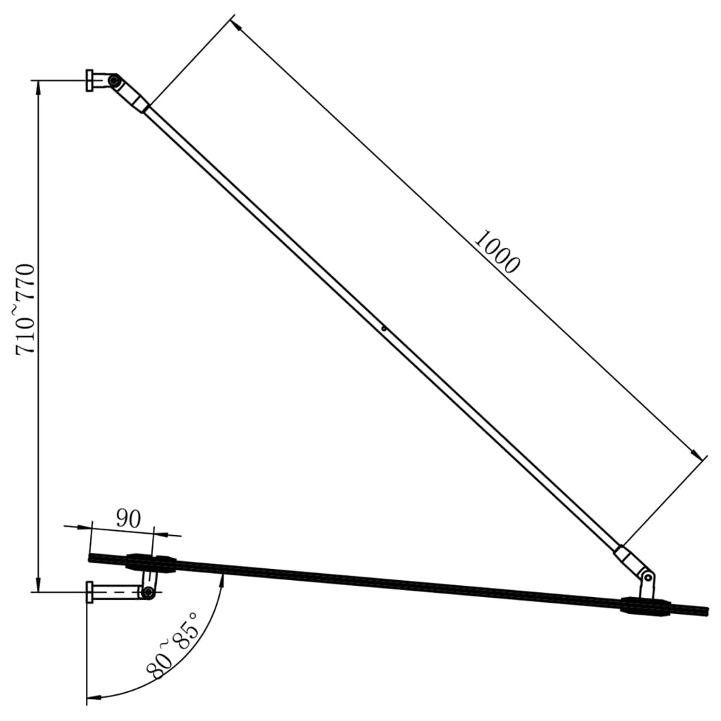 Toldo em vidro para porta frontal VSG 90x75 cm aço inoxidável